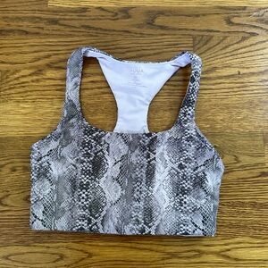 Pink snake skin sports bra